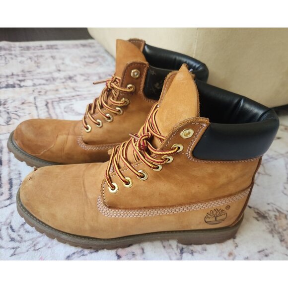 Timberland Men's Sz. 9 Premium Classic Nubuck Leather Lace Up Boots Wheat - Picture 1 of 9